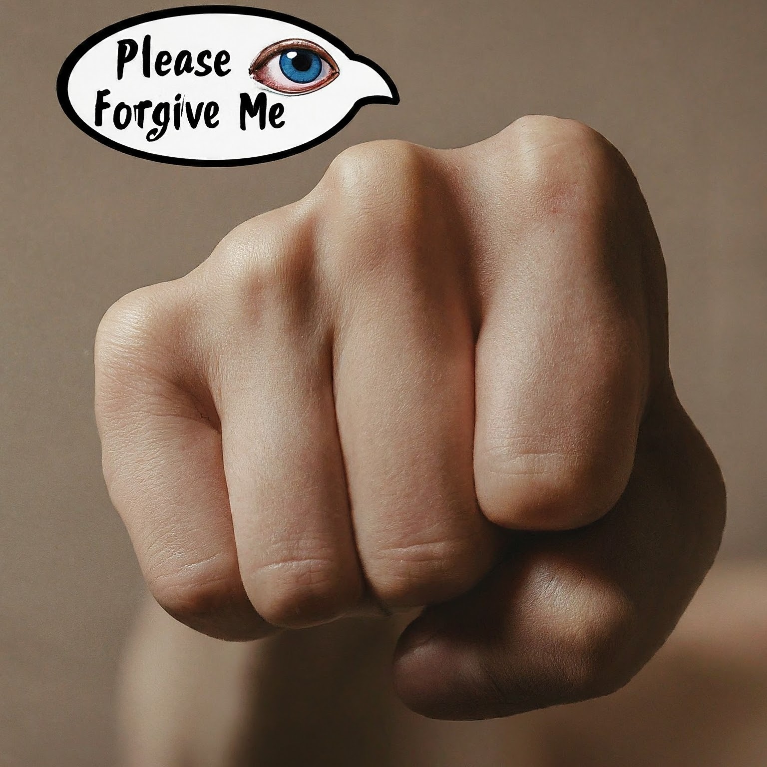 "Please Forgive Me" Speech Bubble: Highlighting the request for forgiveness without addressing the root cause.